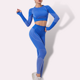 Conjunto Top + Legging Azul-Rojo Eléctrico