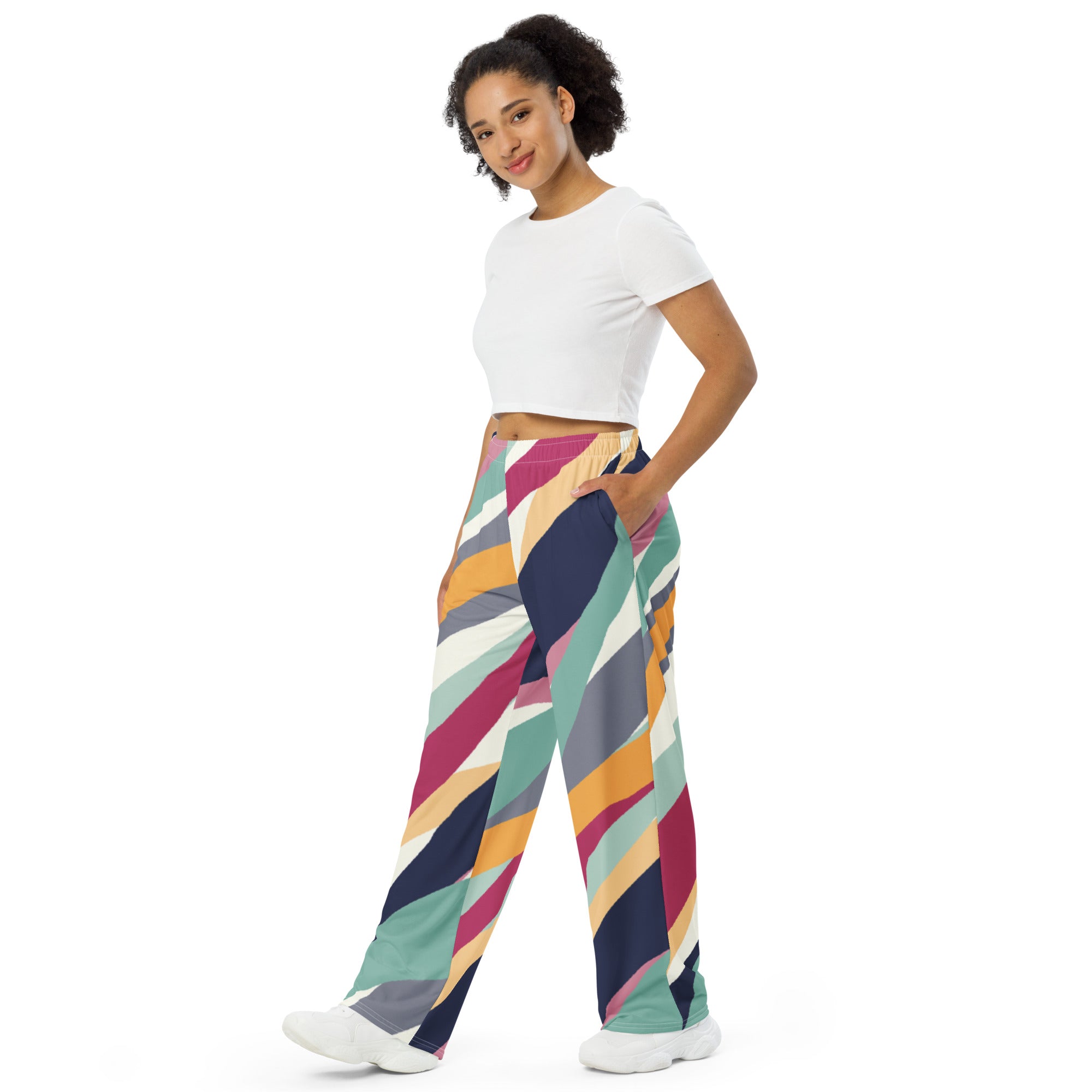 Strip-ING Wide-legged all-over trousers